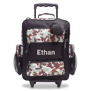 Black Camo Personalized Rolling Luggage