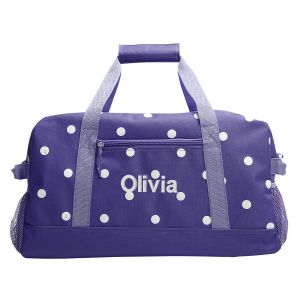 Purple with White Dots Duffel Bag