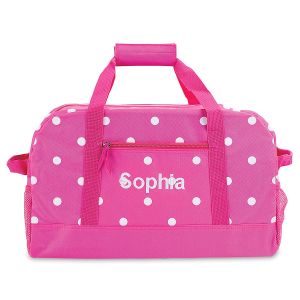 Pink with White Dots Duffel Bags