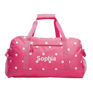 Pink with White Dots Duffel Bags