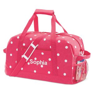 Pink with White Dots 19" Duffel Bag