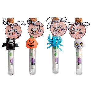 Glow in the Dark Spooky Tattoo and LED Ring Set