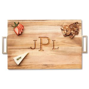 Charcuterie Acacia Board with Gold Handles