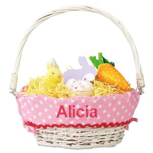 Personalized Easter Basket with Pink Liner