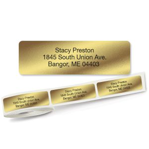 Gold Foil Standard Rolled Return Address Labels - Roll of 500