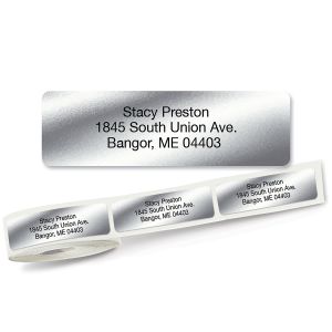 Silver Foil Standard Rolled Address Labels - Roll of 500