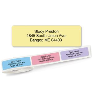 Pastel Rainbow Standard Return Rolled Address Labels - Roll of 500