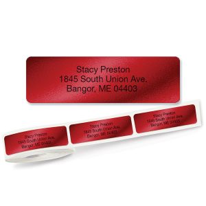 Red Foil Rolled Address Label - Roll of 500