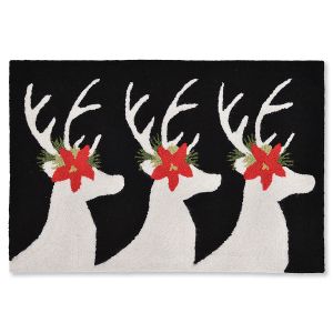 Reindeer Black Doormat - Large