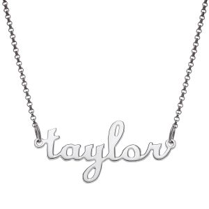 Script Lowercase Name Sterling Silver Necklace