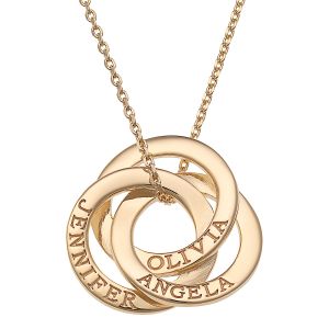Gold Interlocking Rings Personalized Necklace
