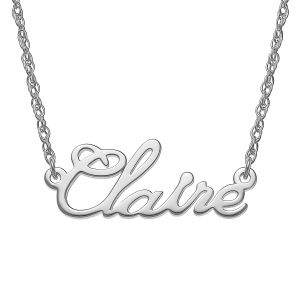 Swirly Script Name Sterling Silver Necklace