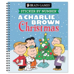 Charlie Brown Sticker by Number Christmas Book Brain Games®