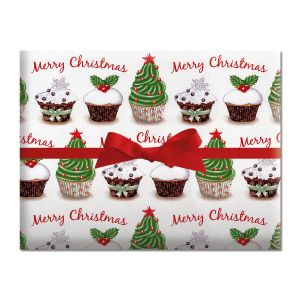 Christmas Cupcake Jumbo Rolled Gift Wrap