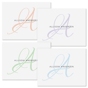 Initial Personalized Note Cards (4 Colors)