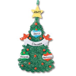 Glitter Tree Ornament-3 Names-607563A