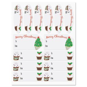 Christmas Cupcake Gift Wrap To/From Labels