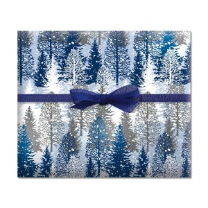 Frosty Trees Jumbo Rolled Gift Wrap