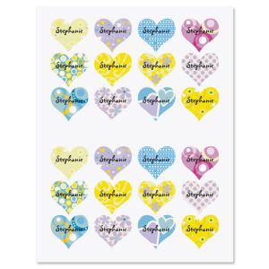 Personalizable Heart Stickers
