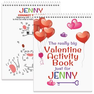 Personalized Really Big Valentine Activity Book - Girl