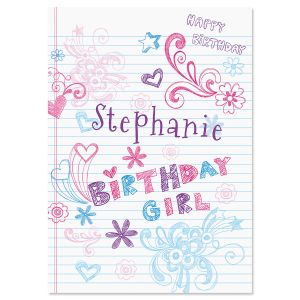 Doodle Birthday Personalized Card