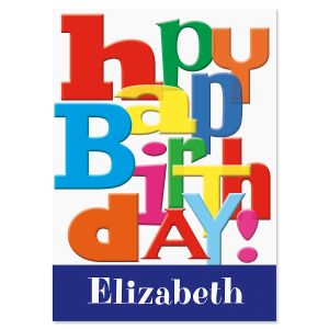 Bold Letters Birthday Personalized Card