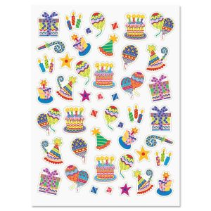 Colorful Celebration Birthday Stickers - BOGO