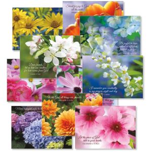 Floral Photo Faith Note Cards with Scripture