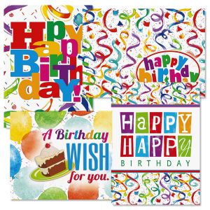 Colorful Confetti Birthday Cards