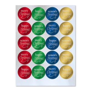 Foil Christmas Sentiments Stickers