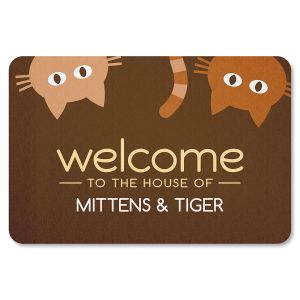 Personalized Cat Welcome Doormat-2 Cats-615568B