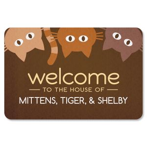 Personalized Cat Welcome Doormat-3 Cats-615568C