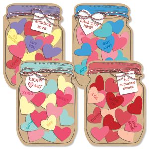 Jar of Hearts Diecut Valentines Day Cards