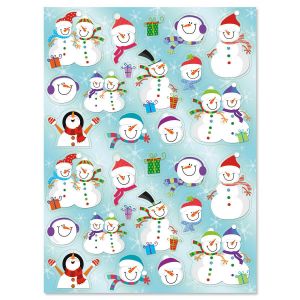 Snowmen in Hats Stickers