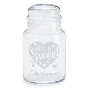 Personalized Love Is Sweet Treat Jar 
