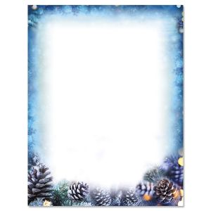 Snowy Pine Christmas Letter Papers