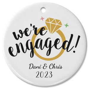 Personalized Engaged Ceramic Ornament