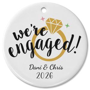Engaged Ceramic Personalized Ornament