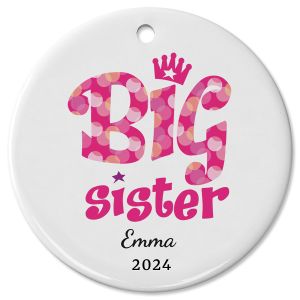 Personalized Big Sister Ceramic Christmas Ornament