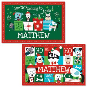 Personalized Christmas Dog Kids' Placemat