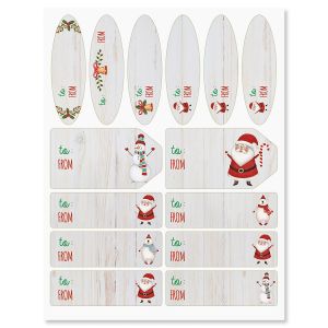 Santa & Friends Gift Wrap To/From Labels