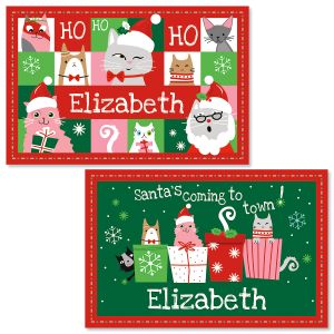 Personalized Christmas Cat Kids' Placemat
