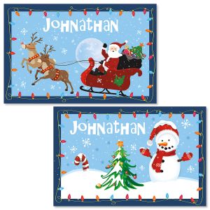 Personalized Santa and Sleigh Kids' Placemat