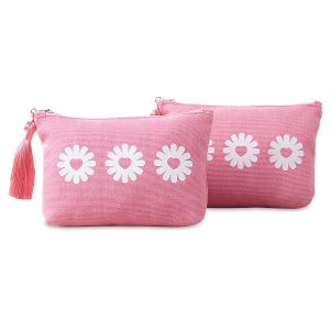Daisy Hearts Canvas Cosmetic Bag