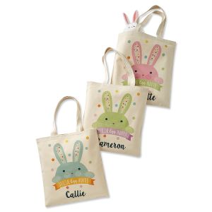 Personalized Egg-Hunter Easter Canvas Totes