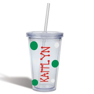 Personalized Acrylic Beverage Cup - Red  