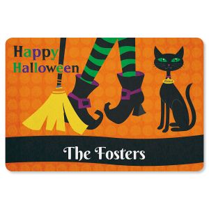 Witch Legs Personalized Halloween Doormat