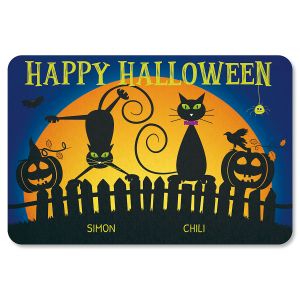 Cats Personalized Halloween Doormat - 2 Names