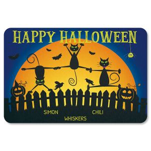 Cats Personalized Halloween Doormat - 3 Names