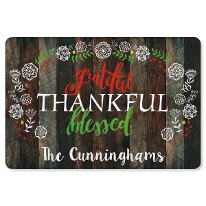 Grateful Personalized Thanksgiving Doormat